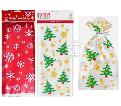 UNIQUE CHRISTMAS CELLOPHANE GIFT BAGS FOR SWEETS GIFTS CHOCOLATES PRESENTS CELLO PARTY