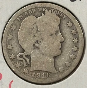 1916 D Barber Quarter Dollar 90% Silber US 25c Münze - zirkuliert sieht AG #1032 - Bild 1 von 6
