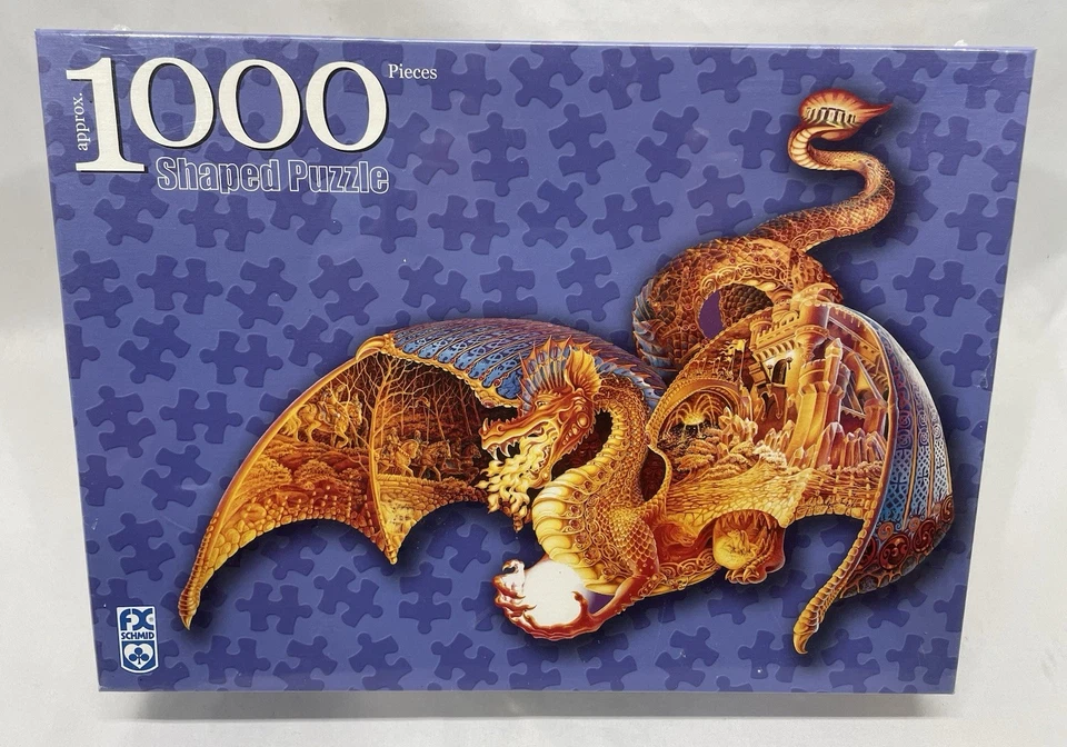 FX Schmidt Fire Dragon Shaped Puzzle Fantasy 1000 Piece.