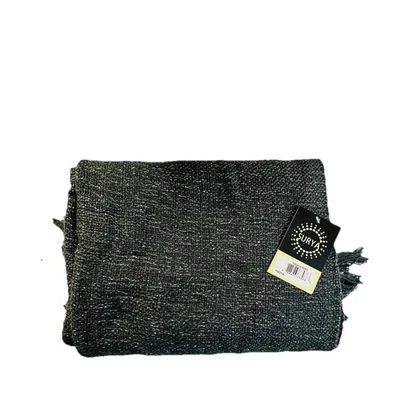 Surya Throw, Size: 50” x 60”, Woven 95% acrylic, 5% lurex Color: Charcoal, NWT - Image 1 of 4