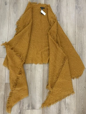 Cachecol com franjas Anthropologie Carraway Boucle novo com etiquetas, mostarda - Imagem 1 de 4