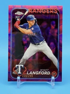 2024 Topps Chrome Update Wyatt Langford Pink Purple Lava /299 - Picture 1 of 2