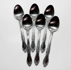 Set 6 cucchiai floreali vintage Northland acciaio inox Carolina Corea - Foto 1 di 9