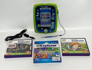 LeapFrog LeapPad 2 Monsters University Mike Wazowski Case & 3 Game Cartridges - Picture 1 of 24