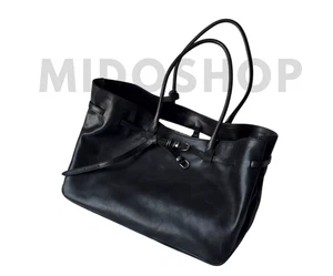 MARGESHERWOOD Grandma Used Large Black Pull-Up Leather Tote Bag - Picture 1 of 1