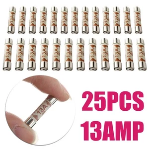 25 Stück 13A Haushaltssicherungen Stecker Top Haushalt UK Netz 13Amp Stecker Patrone Sicherung - Bild 1 von 9