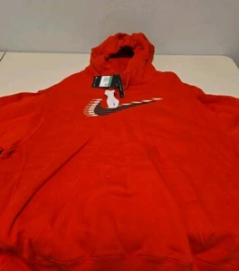 Nike Hoodie In Mens Extra Large Red Sportswear Club Pullover - Picture 1 of 7