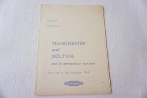 Horario ferroviario de servicios de tren diésel Manchester & Bolton de junio de 1962 - Imagen 1 de 4