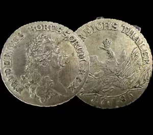 1786 A Brandenburg Friedrich II Deutschland Silber Münze 1 Reichs Thaler Preußen - Bild 1 von 9