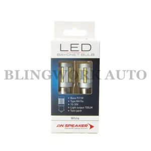 (PAIR) JW Speaker HIGH OUTPUT LED P21W BA15S Bright White Reverse Light Bulbs - Foto 1 di 4