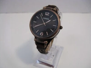 Fossil Womens Watch ES3200 Bronze Genuine Leather Band New Battery - Picture 1 of 6