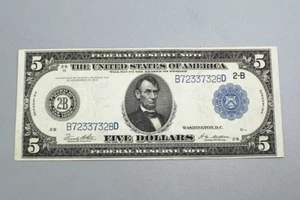 1914 Five Dollar Large Note . COIN2021dw - Picture 1 of 5