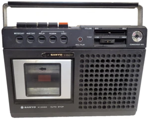 Sanyo M2246G Cassette Tape Player Recorder Black Vintage Tested & Working - Picture 1 of 10
