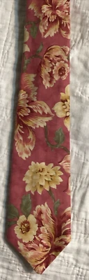 Corbata de Algodón 64" Única Hecha a Mano Flores Rosa Grande y Alta Foto 1 de 4