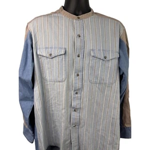 Camisa Wrangler Para Hombre X Colas Largas Azul Western Abotonada Rayas - Imagen 1 de 9