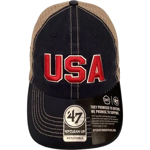 USA Operation Hat Trick Trawler Trucker Mesh Adjustable Cap Hat American Flag - Picture 1 of 11