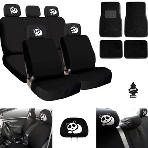 For VW New Panda Car Truck SUV Seat Covers Headrest Floor Mats Full Set - Picture 1 of 10