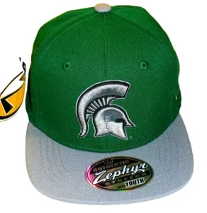 Michigan State Spartans Kids Youth Zephyr Green Stretch Fit hat New Ncaa - Picture 1 of 4