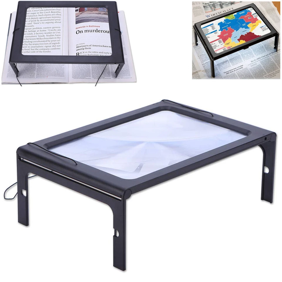 Large Magnifying Glass Hands Free With LED Light Magnifier Giant Reading sewing - Image 1 of 4