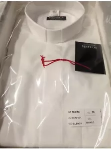 Camicia per Sacerdote Clergy Misto Cotone bianco - manica corta - Made in Italy - Foto 1 di 1