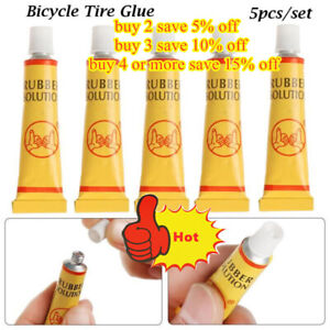 5Pcs 8ML Rubber Solution Cement Puncture Glue Repair Bike Tyre Bicycle Hole.