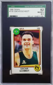 1988 Panini Supersport 150 Oscar Schmidt Rookie Karte RC SGC 8.5 seltener Rücken Brasilien - Bild 1 von 2
