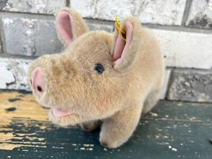 Vintage Steiff Mohair Piggy Collectible Toy, Plush Pig Original Button Tag P8 - Picture 1 of 5