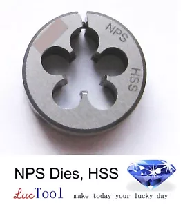 1-11 1/2 NPS Pipe Die Round Adjustable Split Die 2-1/2” OD HSS Straight Thread - Picture 1 of 7