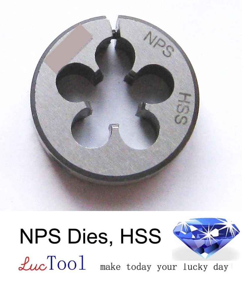 1-11 1/2 NPS Pipe Die Round Adjustable Split Die 2-1/2” OD HSS Straight Thread - Image 1 of 4