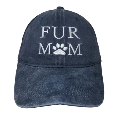 Sombrero de piel para mamá azul talla única bordado ajustable 6 paneles Foto 1 de 4