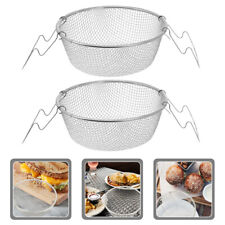  2 Pcs Stainless Steel Frying Basket Sink Strainer Wire Greenhouse Accessories