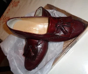 SALVATTORE FERRAGAMO CORDOVAN LEDER HALBSCHUHE SLIPPER SCHUHE HERREN GRÖSSE 9 D - Bild 1 von 13