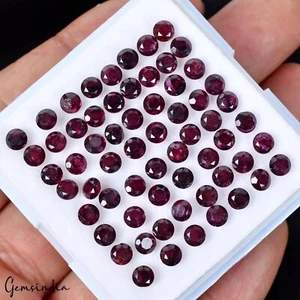 26,50 kt Natürlicher Unbehandelter Rhodolith Granat Rund Facettiert Lose Edelstein Lot 63 Stck. - Bild 1 von 5