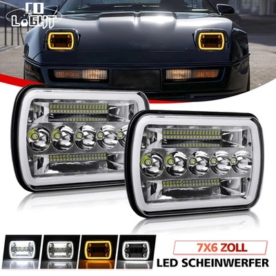 2pcs 7x6" / 5x7" Led Headlights High-Low DRL FOR 1984-1996 For Chevy Corvette C4 - Bild 1 von 4