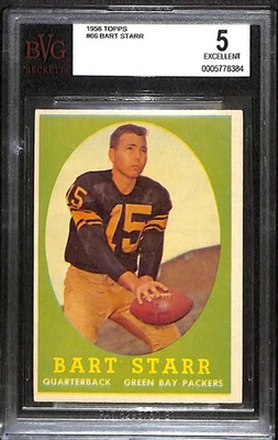 1958 Topps #66 Bart Starr Salón de la fama BVG 5 EX C101558 Foto 1 de 3