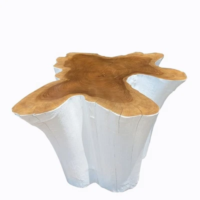 "Mesa de centro de raíz de teca a medida de 24"" - pieza escultural llamativa" Foto 1 de 3