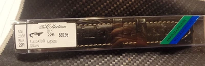 Hadley-Roma 22 mm grano de cocodrilo negro hecho a mano en EE. UU. NUEVO EN CAJA Foto 1 de 3