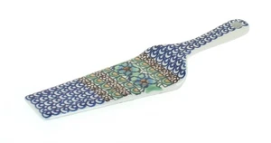 Blue Rose Polish Pottery Mardi Gras Cake Server - Picture 1 of 1
