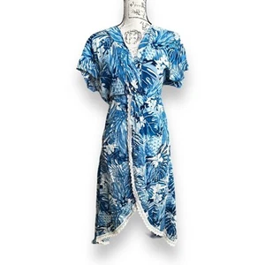 Neu America & Beyond blau Blumendruck Maxikleid Schwimmen Überziehen Small UVP $ 89 - Bild 1 von 4