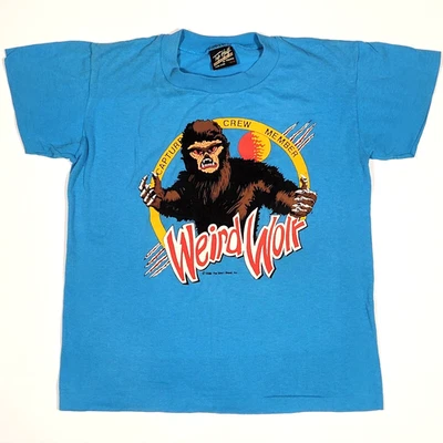 VINTAGE 80's WEIRD WOLF T SHIRT YOUTH BOYS 14-16 WEREWOLF HORROR SINGLE STITCH - Image 1 of 4