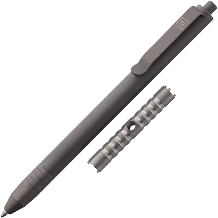 Big Idea Design Slim Click Pen Stonewash Titanium Schneider Gel Ink Refill 5" - Image 1 of 1
