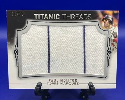 2011 Topps Marquee - Titanic Threads Jumbo Relics Paul Molitor #TTJR-38 /99  - Image 1 of 2