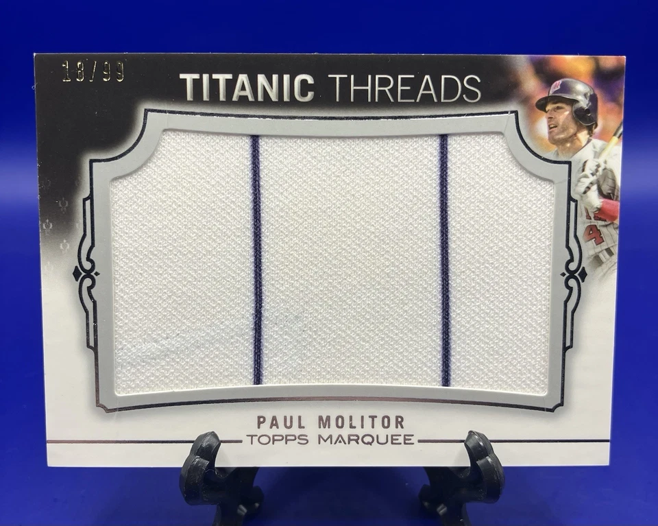 2011 Topps Marquee - Titanic Threads Jumbo Relics Paul Molitor #TTJR-38 /99  - Image 1 of 2