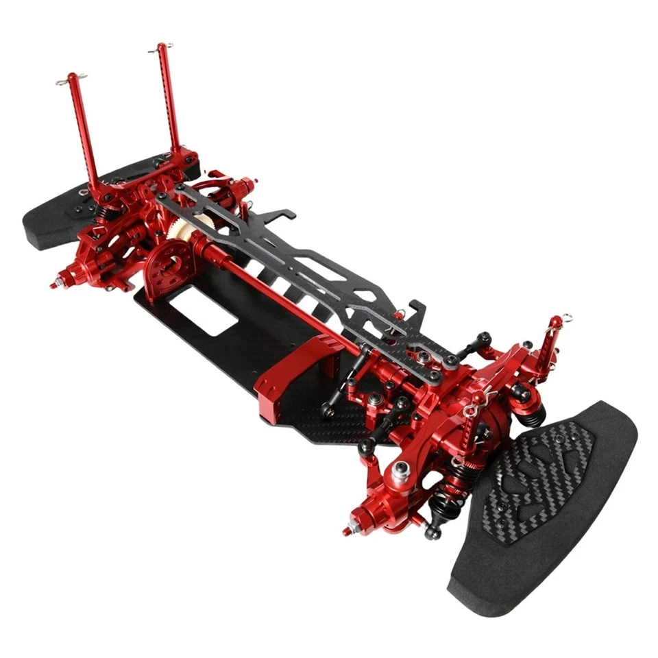 Upgraded CNC Alloy Carbon Fiber Chassis Frame Kit For TT02 TT-02 1/10 RC Car - Image 1 of 4