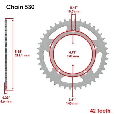Red O-Ring Drive Chain & Sprockets Kit for Suzuki GSX-R1000 GSXR1000 2001-2006 Foto 1 de 4