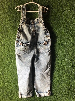 Джинсы комбинезон девочек размер 2T с манжетами деталь джинсовой ткани узкие ноги - Изображение 1 из 4