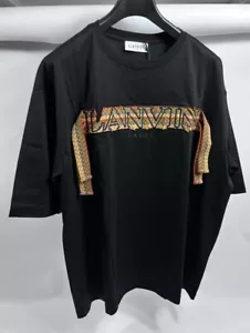 LANVIN - CAMISETA CON LOGOTIPO BORDADO EN ACERA DE GRAN TAMAÑO TALLA: L SE ADAPTA XL - Imagen 1 de 10