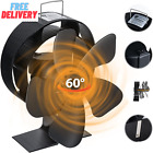 Wood Stove Fan 60 Oscillating Large Size, 5 Blades Heat Powered Stove Fan, Sile