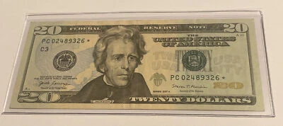 US Fancy Star Error Note Serial Twenty Dollar Replacement Duplicate Ink Fed $20 - Image 1 of 2