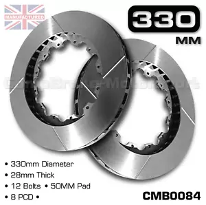 DISCOS DE FRENO / ROTOR 330MM X 28MM 12 PERNOS (ALMOHADILLA DE 50MM) 8" PCD - PAR CMB0084 - Imagen 1 de 2